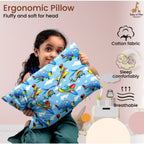 Generic Soft Plush Printed Baby Infant Pillow for Kids Age 1 To 5 Years (Blue)