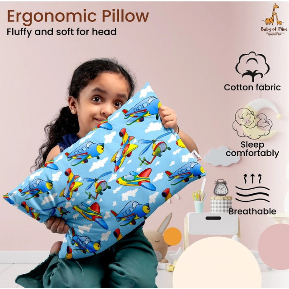 Generic Soft Plush Printed Baby Infant Pillow for Kids Age 1 To 5 Years (Blue)