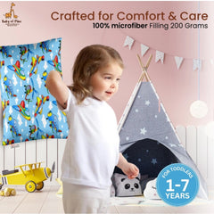 1 से 5 वर्ष की आयु के बच्चों के लिए सामान्य मुलायम प्लश प्रिंटेड शिशु तकिया (नीला)