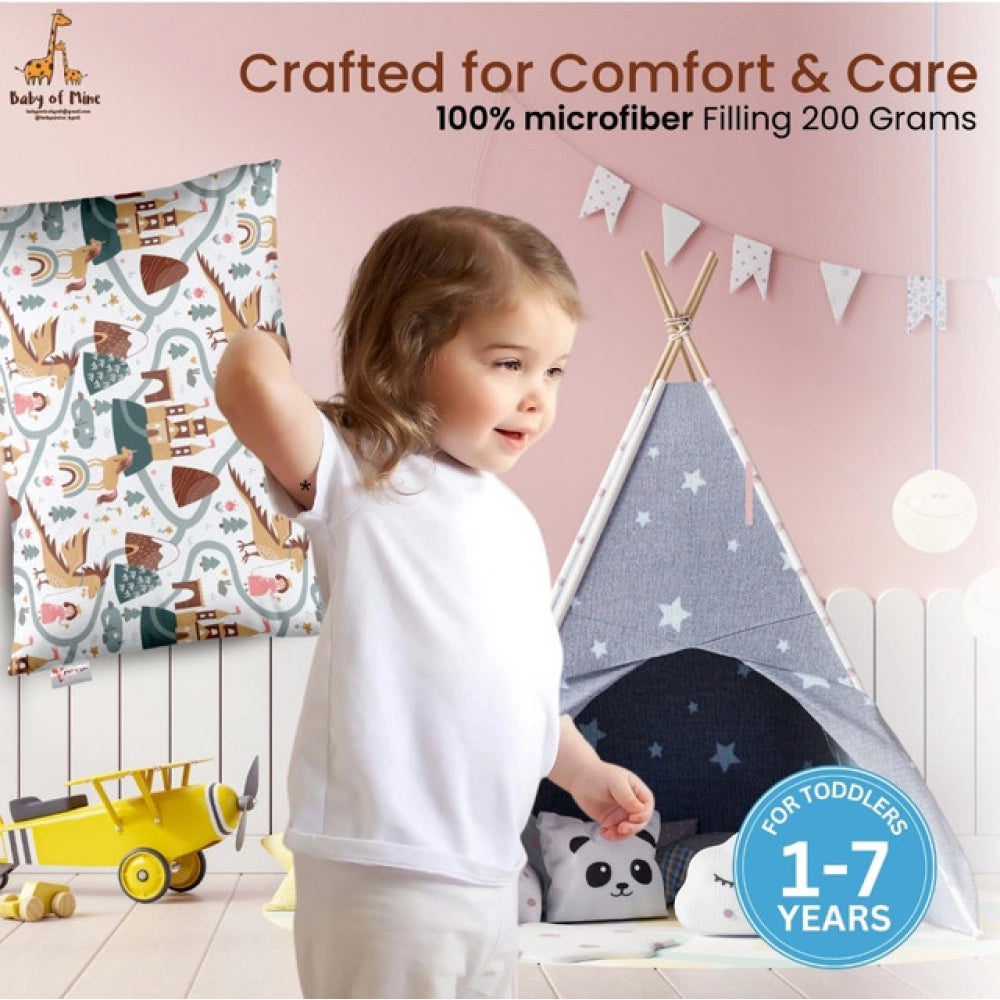 1 से 5 वर्ष की आयु के बच्चों के लिए सामान्य सॉफ्ट प्लश प्रिंटेड बेबी पिलो (बहुरंगी)