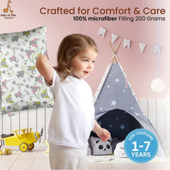 1 से 5 वर्ष की आयु के बच्चों के लिए सामान्य सॉफ्ट प्लश प्रिंटेड बेबी पिलो (ऑफ व्हाइट)