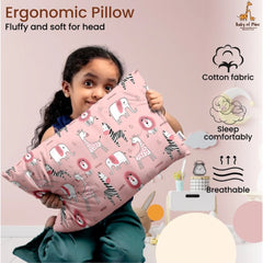 1 से 5 वर्ष की आयु के बच्चों के लिए सामान्य मुलायम प्लश प्रिंटेड शिशु तकिया (गुलाबी)