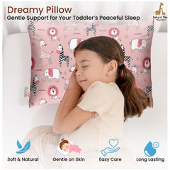 1 से 5 वर्ष की आयु के बच्चों के लिए सामान्य मुलायम प्लश प्रिंटेड शिशु तकिया (गुलाबी)