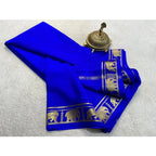 Generic Women's Crepe Chit Pallu Solid Saree With Unstitched Blouse 5.5MtrÂ (Navy Blue)