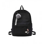 Generic Unisex PU Leather Solid Medium Zipper Backpack (Black)