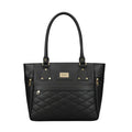  Women's PU Leather Solid Shoulder Zipper Handbag (Black)