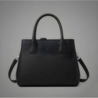 Generic Women's PU Leather Solid Shoulder Zipper Handbag (Black)