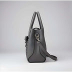 Generic Women's PU Leather Solid Shoulder Zipper Handbag (Grey)