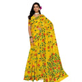  Women's Georgette Printed Saree With Unstitched Blouse 5.5MtrÂ (Yellow)