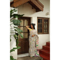  Women's Linen Printed Saree With Unstitched Blouse 5.5MtrÂ (Multicolor)