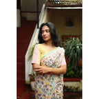 Generic Women's Linen Printed Saree With Unstitched Blouse 5.5MtrÂ (Multicolor)