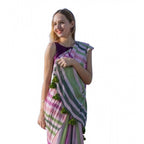 Generic Women's Linen Printed Saree With Unstitched Blouse 5.5MtrÂ (Pink)