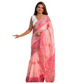  Women's Linen Printed Saree With Unstitched Blouse 5.5MtrÂ (Pink)
