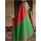 Generic Women's Cotton Printed Saree With Unstitched Blouse 5.5Mtr (Red)