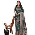  Women's Silk Printed Saree With Unstitched Blouse 5.5Mtr (Green)