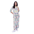  Women's Polyester Floral 3-4th Sleeve Co-Ord Set (Multicolor)