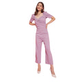  Women's Polyester Lycra Solid Puff Sleeve Jumpsuit (Lavender)