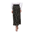  Women's Georgette Chain Print Elasticated Skirt (Black-Cream)