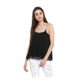  Women's Polyester Embellished Shoulder Straps Top (Black)