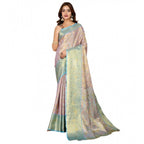 Generic Women's Jacquard Saree With Unstitched Blouse 5.5MtrÂ (Multicolor)