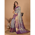 Generic Women's Jacquard Saree With Unstitched Blouse 5.5MtrÂ (Multicolor)