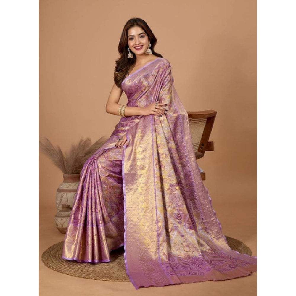 Generic Women's Jacquard Saree With Unstitched Blouse 5.5MtrÂ (Multicolor)