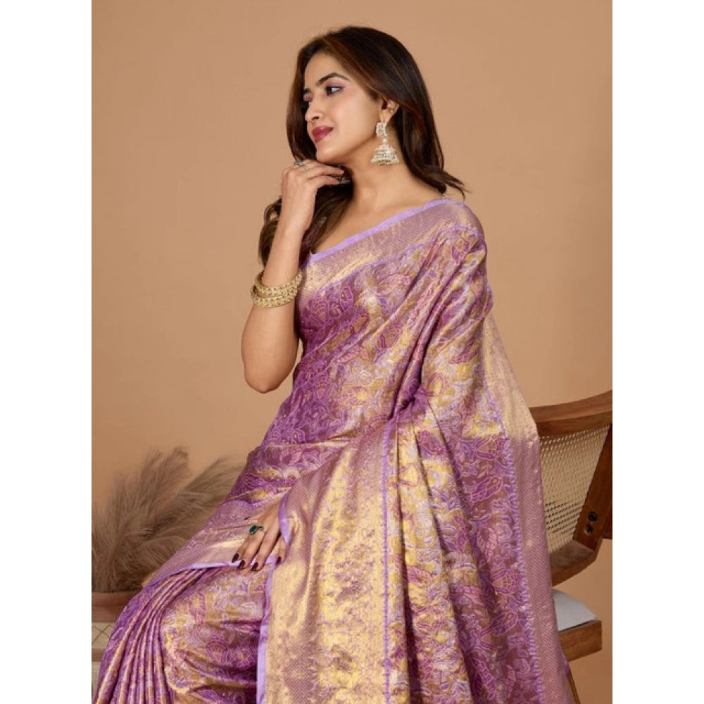 Generic Women's Jacquard Saree With Unstitched Blouse 5.5MtrÂ (Multicolor)