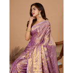 Generic Women's Jacquard Saree With Unstitched Blouse 5.5MtrÂ (Multicolor)
