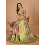 Generic Women's Jacquard Saree With Unstitched Blouse 5.5MtrÂ (Multicolor)