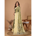  Women's Jacquard Saree With Unstitched Blouse 5.5MtrÂ (Olive)