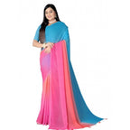 Generic Women's Georgette Floral Printed Saree With Unstitched Blouse 5.5MtrÂ (Multicolor)