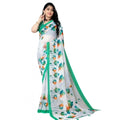  Women's Georgette Floral Printed Saree With Unstitched Blouse 5.5MtrÂ (Green)