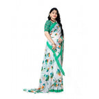Generic Women's Georgette Floral Printed Saree With Unstitched Blouse 5.5MtrÂ (Green)