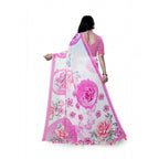 Generic Women's Georgette Floral Printed Saree With Unstitched Blouse 5.5MtrÂ (Pink)