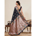 Generic Women's Faux_Banarasi_Silk Woven Saree With Unstitched Blouse 5.5MtrÂ (Black)