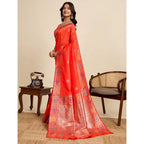 Generic Women's Faux_Banarasi_Silk Woven Saree With Unstitched Blouse 5.5MtrÂ (Coral)