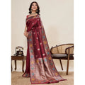  Women's Faux_Banarasi_Silk Woven Saree With Unstitched Blouse 5.5MtrÂ (Maroon)