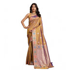 Generic Women's Faux_Banarasi_Silk Woven Saree With Unstitched Blouse 5.5MtrÂ (Mustard)