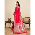  Women's Faux_Banarasi_Silk Woven Saree With Unstitched Blouse 5.5MtrÂ (Red)