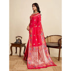 Generic Women's Faux_Banarasi_Silk Woven Saree With Unstitched Blouse 5.5MtrÂ (Red)