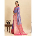  Women's Faux_Banarasi_Silk Woven Saree With Unstitched Blouse 5.5MtrÂ (Blue)