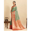  Women's Faux_Banarasi_Silk Woven Saree With Unstitched Blouse 5.5MtrÂ (Green)