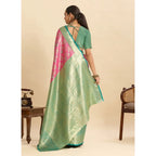 Generic Women's Faux_Banarasi_Silk Woven Saree With Unstitched Blouse 5.5MtrÂ (Pink)