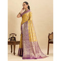  Women's Faux_Banarasi_Silk Woven Saree With Unstitched Blouse 5.5MtrÂ (Yellow)