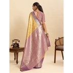Generic Women's Faux_Banarasi_Silk Woven Saree With Unstitched Blouse 5.5MtrÂ (Yellow)