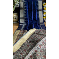  Women's Tussar Silk Madhubani Saree With Unstitched Blouse 5.5MtrÂ (Blue)
