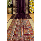 Generic Women's Tussar Silk Madhubani Saree With Unstitched Blouse 5.5MtrÂ (Coffee)