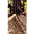  Women's Tussar Silk Madhubani Saree With Unstitched Blouse 5.5MtrÂ (Coffee)