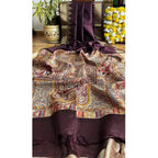 Generic Women's Tussar Silk Madhubani Saree With Unstitched Blouse 5.5MtrÂ (Coffee)