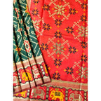 Generic Women's Patola Silk Meena And Zari Woven Saree With Unstitched Blouse 5.5MtrÂ (Blue)